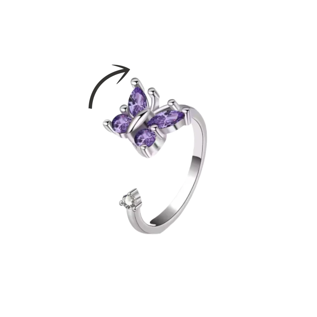 Purple Butterfly Ring